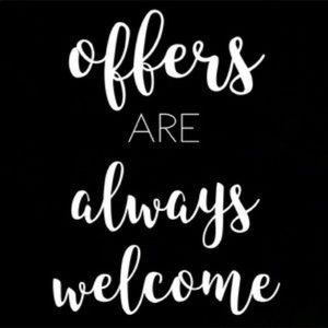 🌺 Offers are always welcome!